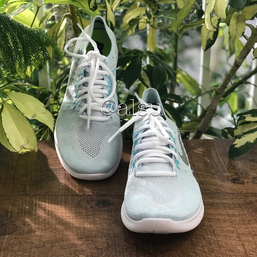 NWT Nike Free Run Flyknit 2017 Pure Platinum WMNS - Picture 5 of 7